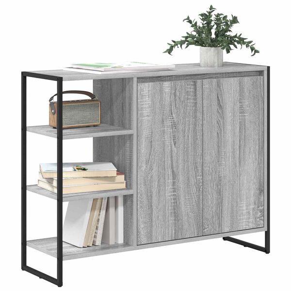 vidaXL Mobile laterale Grigio Sonoma 96.5 x 30 x 75 cm