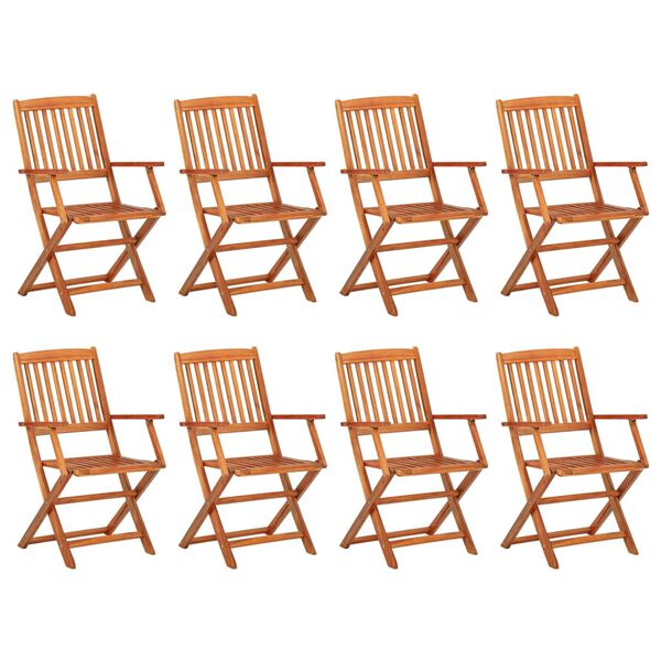 vidaXL Set da Pranzo da Giardino 9 pz 220x90x75 cm Massello di Acacia