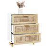 vidaXL Credenza Bianca 60x30x70 cm Legno Massello Pino Rattan Naturale