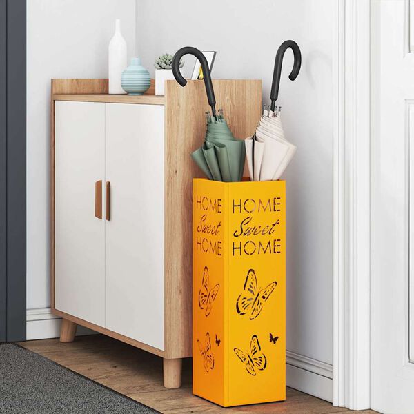 vidaXL Supporto per Ombrellone Senape 15.5 x 15.5 x 49 cm Metallo