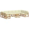 vidaXL Set di divani da esterno 11 pz Bianco e Crema