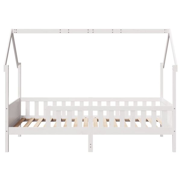 vidaXL Giroletto Casetta Bambini Bianco 90x190 cm Legno Massello Pino