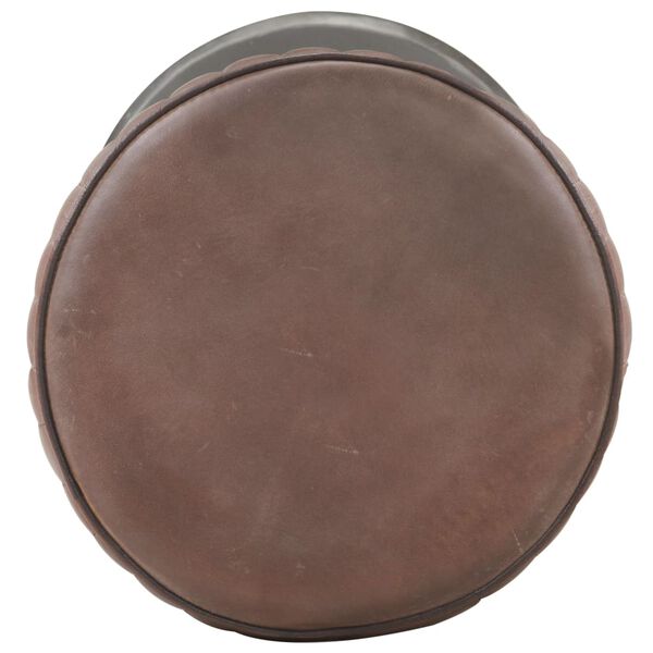 vidaXL Sgabello da Bar Marrone Anticato in Vera Pelle