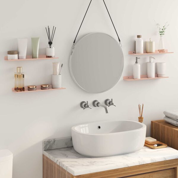 vidaXL Mensola sospesa 4 pcs Rosa 40 x 8,5 x 2,5 cm Acciaio