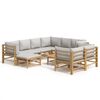 vidaXL Set Salotto da Giardino 10pz con Cuscini Grigio Chiaro Bamb&ugrave;
