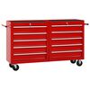 vidaXL Carrello Portautensili con 10 Cassetti in Acciaio Rosso