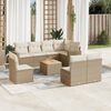 vidaXL Set Divano da Giardino 9 pz con Cuscini Beige in Polyrattan