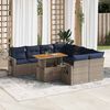 vidaXL Set Divano da Giardino 9 pz con Cuscini Grigio in Polyrattan