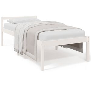 vidaXL Letto per Anziani Bianco 90x200 cm in Legno Massello di Pino