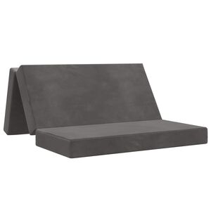 vidaXL Divano Letto Pieghevole 160 x 67 x 45 cm Grigio Scuro