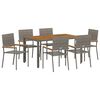 vidaXL Set da Pranzo per Giardino 7 pz Grigio polyrattan
