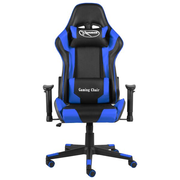vidaXL Sedia da Gaming Girevole Blu in PVC