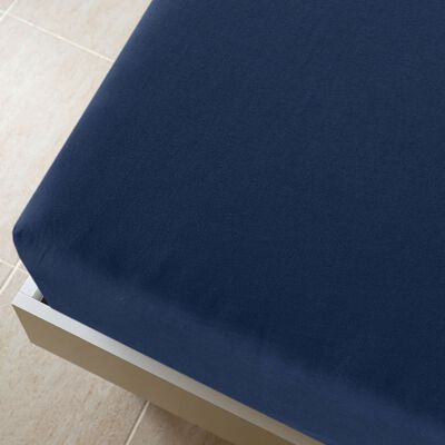vidaXL Lenzuolo con Angoli Jersey Blu Marino 160x200 cm Cotone