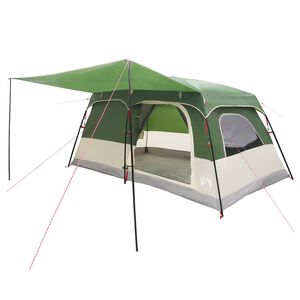 vidaXL Tenda Familiare 10 persona Verde Poliestere e Acciaio