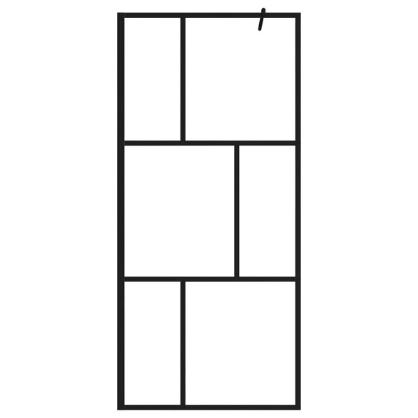 vidaXL Parete per Doccia Walk-in in Vetro Temperato Nera 90x195 cm