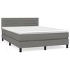 vidaXL Giroletto a Molle con Materasso Grigio Scuro 140x200cm Tessuto