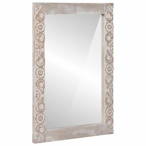 vidaXL specchio da parete Bianco 70 x 50 cm Legno di mango massello