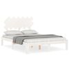 vidaXL Giroletto con Testiera Bianco Small Double Legno Massello