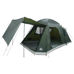 vidaXL Tenda Capanna Verde militare 8 persone Poliestere e Acciaio