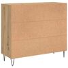 vidaXL Credenza Rovere artigianale 90 x 32,5 x 80 cm Legno multistrato