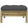 vidaXL Poggiapiedi da Giardino con Cuscino in Legno Impregnato di Pino
