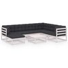 vidaXL Set Salotto Giardino 8 pz Cuscini Antracite Legno Massello Pino