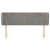 vidaXL Testiera ad Orecchio Grigio Chiaro 147x23x78/88 cm in Velluto