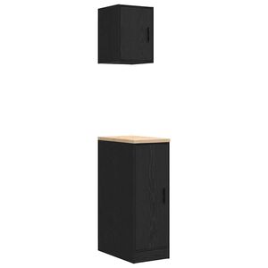 vidaXL Armadi da Garage 2 pz Neri in Legno Multistrato
