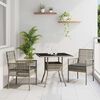 vidaXL Set da Pranzo per Giardino 3 pcs Grigio Poly Rattan