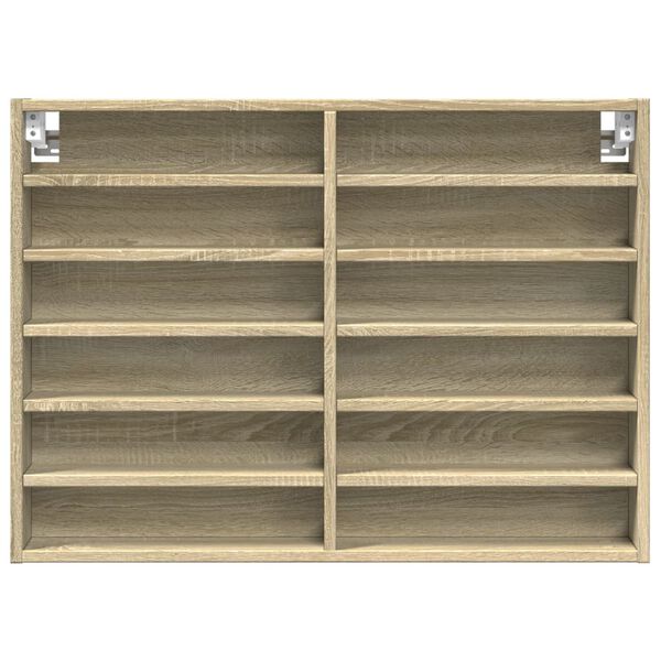 vidaXL Armadietto Vetrina Rovere Sonoma 80x8,5x58 cm Legno Multistrato