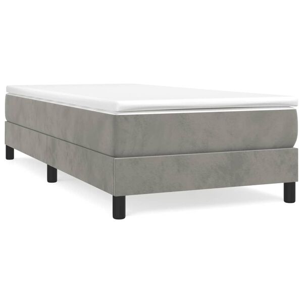 vidaXL Struttura Letto a Rete a Molle Grigio Chiaro 90x190 cm Velluto