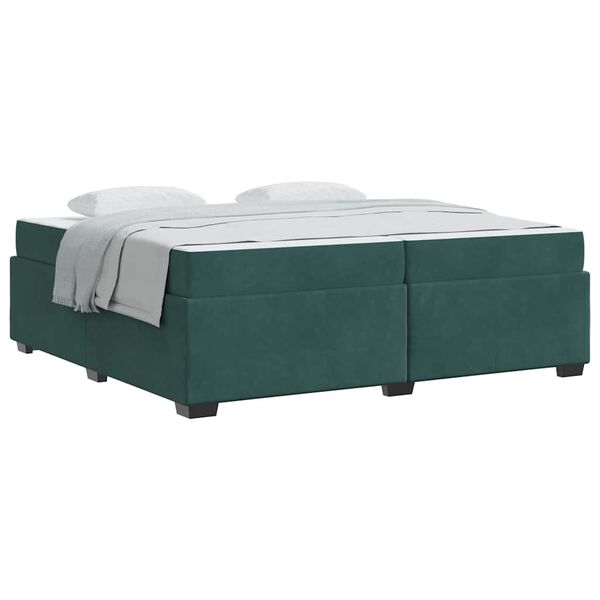vidaXL Struttura letto con materasso Verde scuro 200 x 200 cm Velluto