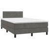 vidaXL Letto a Molle con Materasso e LED Grigio Scuro 120x200 cm