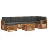vidaXL Set divani 8 pcs Naturale e Antracite Legno di Acacia Massello