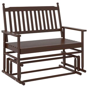 vidaXL Panca a Dondolo Marrone 118x70x104,5cm Legno Massello di Pioppo