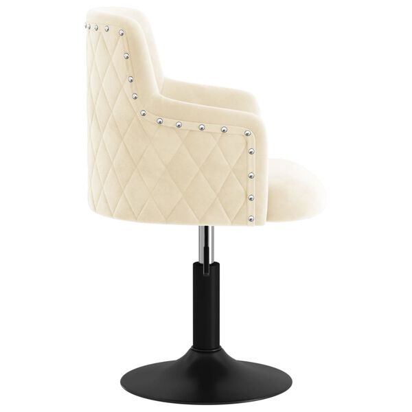 vidaXL Sedia da Pranzo Girevole Crema in Velluto