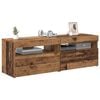 vidaXL Mobili Porta TV con LED 2 pz Legno Antico in Legno Multistrato