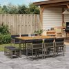 vidaXL Set da Pranzo da Giardino 11pz con Cuscini in Polyrattan Grigio