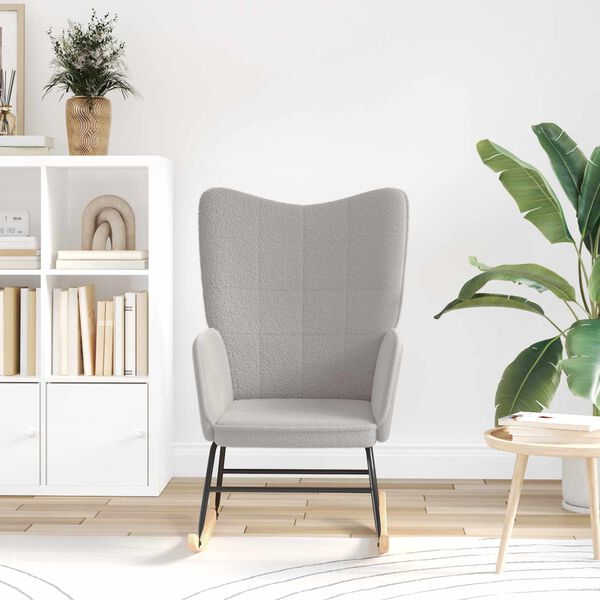 vidaXL Sedia a dondolo Grigio chiaro Tessuto Sherpa