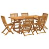 vidaXL Set da Pranzo da Giardino 7pz 180x90x75cm Legno Massello Acacia
