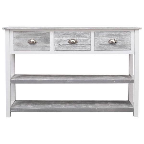 vidaXL Credenza Stile Antico Grigia 115x30x76 cm in Legno