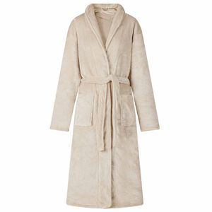 vidaXL Accappatoio senza Cappuccio Beige s Flanella