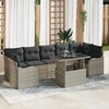 vidaXL Set Divano da Giardino 8 pcs Grigio chiaro Poly Rattan