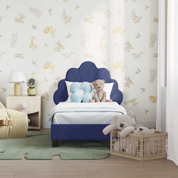 vidaXL Struttura letto per bambini con testata Blu Polizia 70 x 140 cm