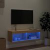 vidaXL Mobile Porta TV con Luci LED Rovere Sonoma 100x30x30 cm
