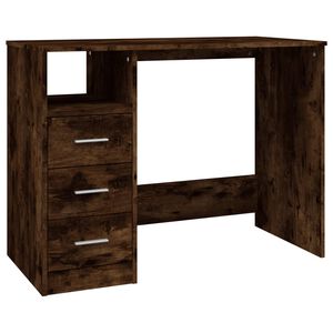 vidaXL Scrivania Cassetti Rovere Fumo 102x50x76 cm Legno Multistrato