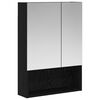 vidaXL Mobiletto per specchio da bagno Rovere Nero 50 x 14,5 x 70 cm