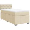 vidaXL Giroletto a Molle con Materasso Crema 90x190 cm in Tessuto
