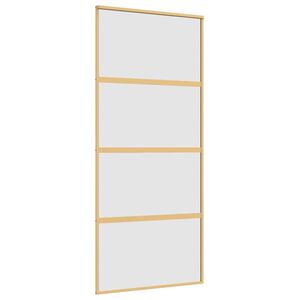 vidaXL Porta Scorrevole Dorata 90x205 Vetro Smerigliato ESG Alluminio