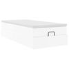 vidaXL Struttura Letto Pouf con Materasso Bianco 100x200 cm Similpelle